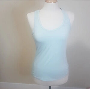 Athleta icy blue racer back tank top SZ S